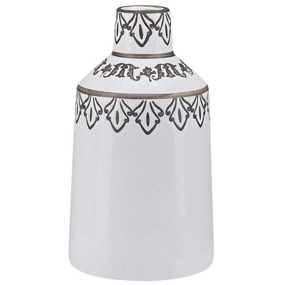 B&Q -  Flower Vase Amisos Stoneware 25 Cm White