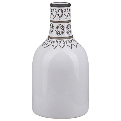 B&Q -  Flower Vase Ankon Stoneware 25 Cm White