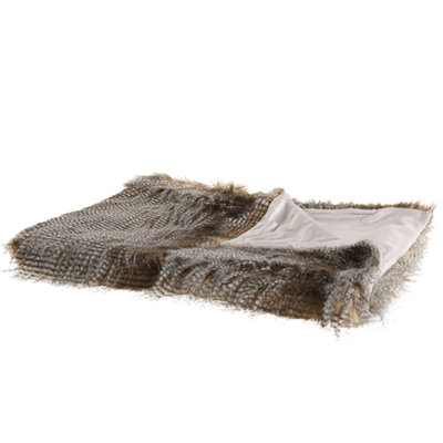 Beliani Blanket Asdad Fabric 180 X 220 Cm Brown from B&Q