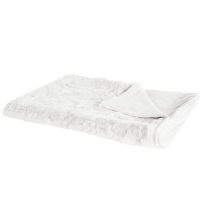 Beliani Blanket Tourza Fabric 180 X 220 Cm White from B&Q