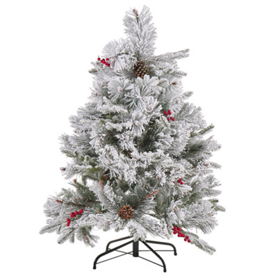 Beliani Artificial Snowy Christmas Tree Masala 120 Cm White from B&Q