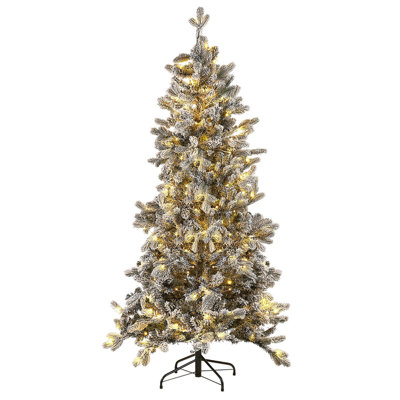 Beliani Artificial Snowy Christmas Tree Led Tatlow 180 Cm Green from B&Q