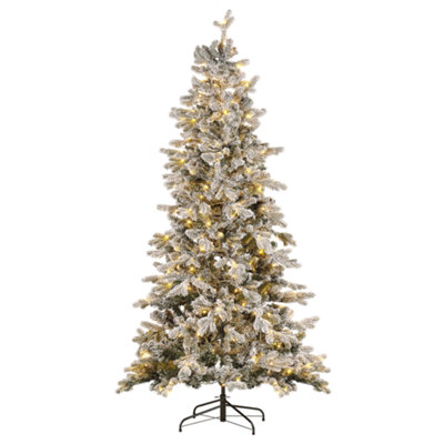 Beliani Artificial Snowy Christmas Tree Led Tatlow 210 Cm Green from B&Q