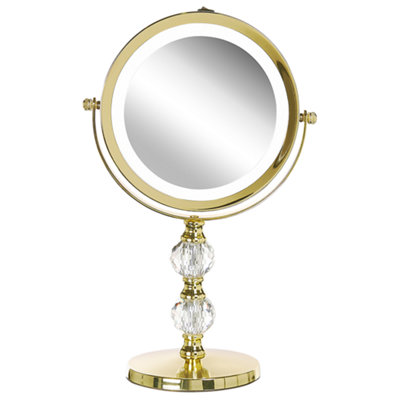 Beliani Glam Makeup Mirror Led Claira Gold from B&Q