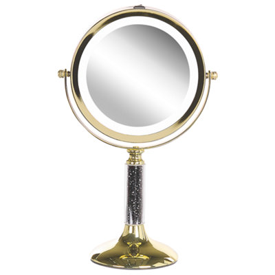 Beliani Glam Makeup Mirror Led Baixas Gold from B&Q