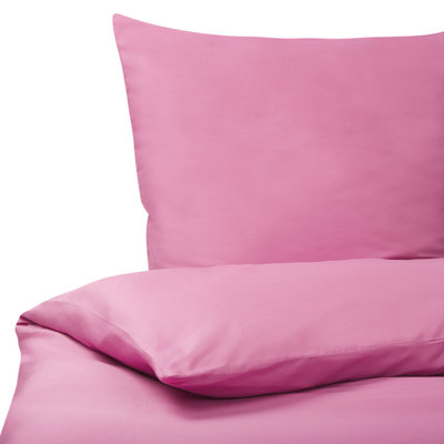 Beliani Duvet Cover Set Harmonridge Sateen Cotton 155 X 220 Cm Pink from B&Q
