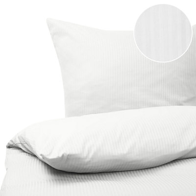 Beliani Duvet Cover Set Avondale Sateen Cotton 155 X 220 Cm White from B&Q