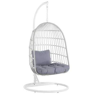 B&Q -  Hanging Chair With Stand Allera Metal White