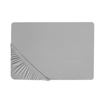 Beliani Fitted Sheet Hofuf Cotton 90 X 200 Cm Light Grey from B&Q