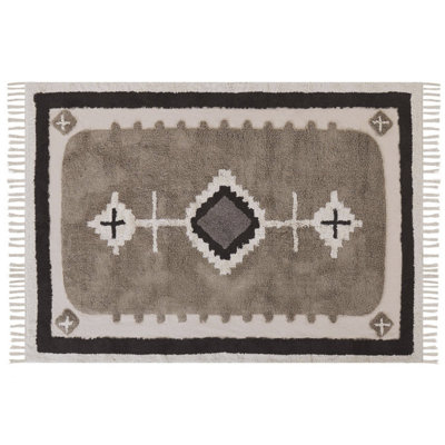 B&Q -  Rug Geyve Beige 160 X 230 Cm Cotton