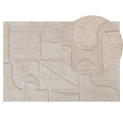 B&Q -  Rug Diyadin Beige 140 X 200 Cm Cotton