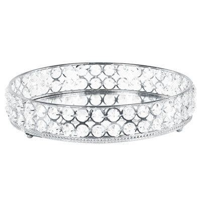 B&Q -  Decorative Tray Vatan Glass Silver