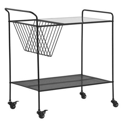 B&Q -  Kitchen Trolley Alamo Metal Black