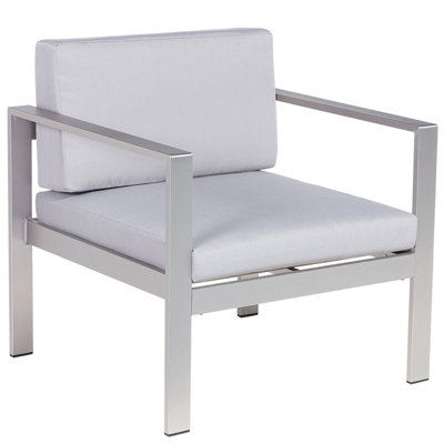 Beliani Garden Armchair Salerno Metal Light Grey from B&Q