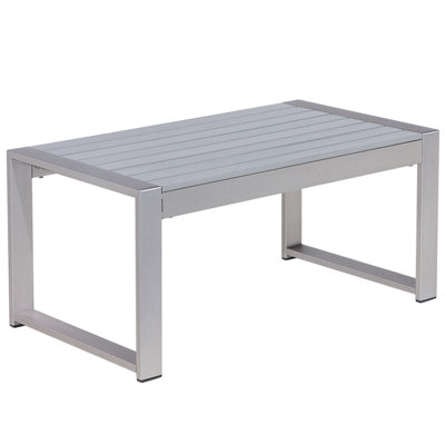 Beliani Garden Coffee Table Salerno 90 Cm 50 Cm Metal Light Grey from B&Q