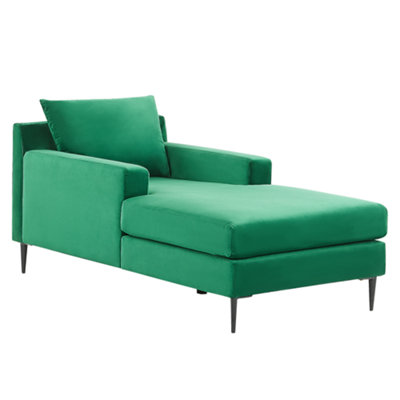 Beliani Chaise Longue Gueret Velvet Green from B&Q