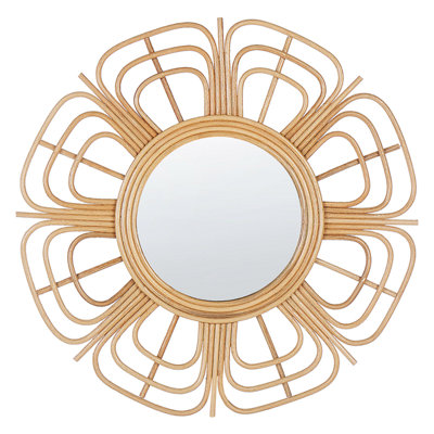 B&Q -  Wall Mirror Pasaku 60 Cm 60 Cm Rattan Natural
