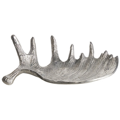Beliani Trinket Dish Moose Antler Carthage Metal Silver from B&Q