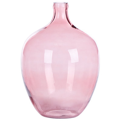 Beliani Flower Vase Roti Glass 39 Cm Pink from B&Q