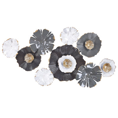 B&Q -  Wall Decor Flower Potassium Metal 49 Cm Grey
