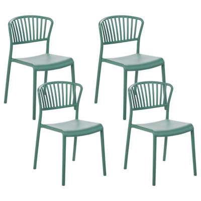 Beliani Set Of 4 Garden Chairs Gela Mint Green