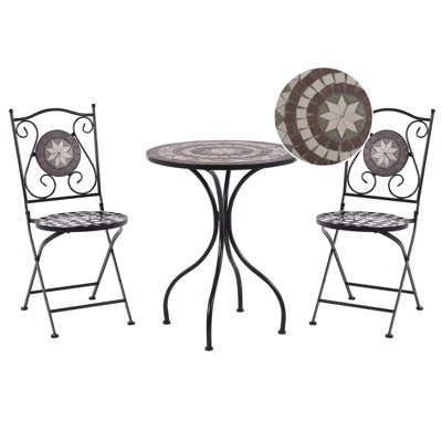 Beliani Bistro Set Folding Cariati Metal Black from B&Q