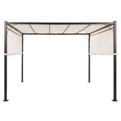 Beliani Gazebo Led Parga Metal 310 Cm 310 Cm Beige from B&Q