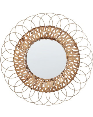 B&Q -  Wall Mirror Pamol 67 Cm 67 Cm Wicker Natural