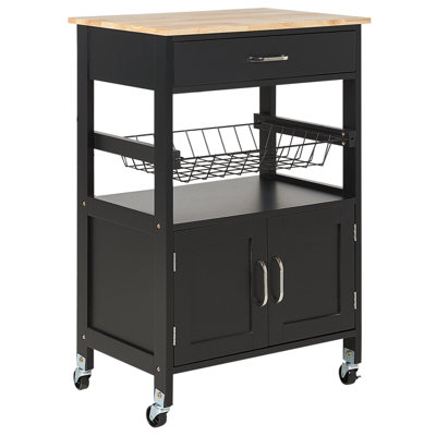 B&Q -   Kitchen Trolley Lugo Black