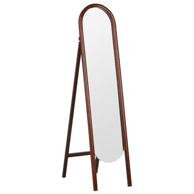 B&Q -  Standing Mirror Chelles 150 Cm Paulownia Wood Dark Brown