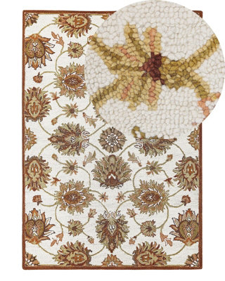 B&Q -  Rug Ezine Beige 140 X 200 Cm Wool