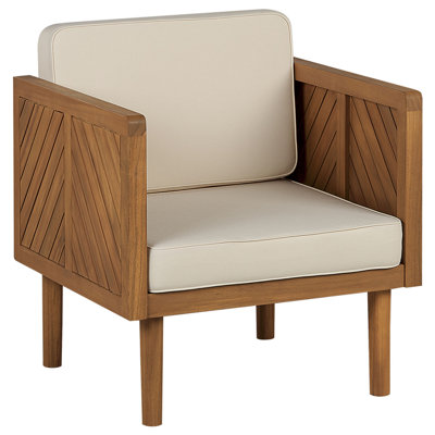 Beliani Garden Armchair Baratti Acacia Wood Brown