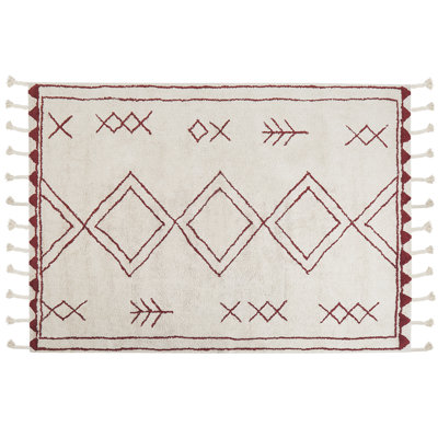 B&Q -  Rug Kenitra Off-White 160 X 230 Cm Cotton