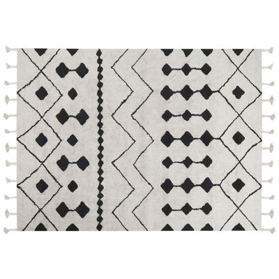 B&Q -  Rug Khemisset Off-White 160 X 230 Cm Cotton