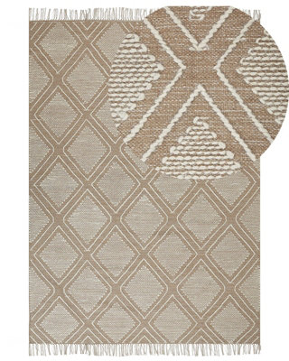 B&Q -  Rug Kacem Beige 160 X 230 Cm Cotton