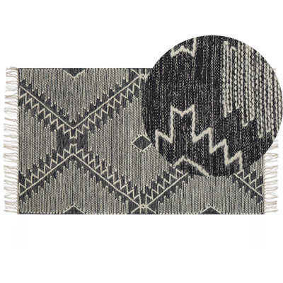 B&Q -  Rug Arbaa Black 80 X 150 Cm Cotton