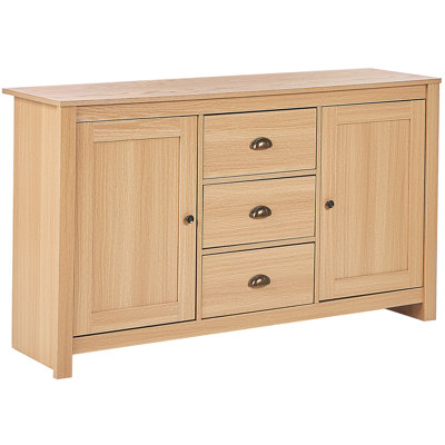 Beliani 2 Door Sideboard Lansin Light Brown