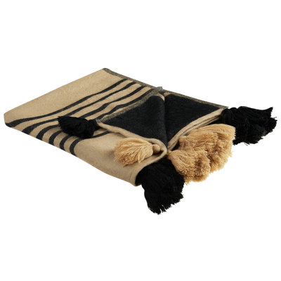 Beliani Blanket Thaprek Fabric 130 X 170 Cm Beige from B&Q