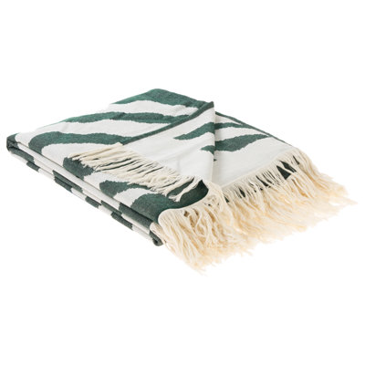 Beliani Blanket Bartar Fabric 130 X 170 Cm Green from B&Q