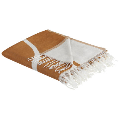 Beliani Blanket Palhi Fabric 130 X 170 Cm Orange from B&Q