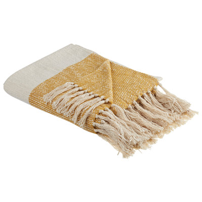 Beliani Blanket Salme Fabric 130 X 170 Cm Beige from B&Q