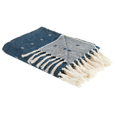 Beliani Blanket Taari Cotton 130 X 170 Cm Teal from B&Q