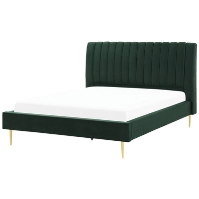 Beliani Bed Velvet Marville 180 X 200 Cm (Eu Super King) Emerald Green from B&Q