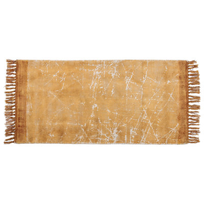 B&Q -  Rug Hanli Orange 80 X 150 Cm Viscose