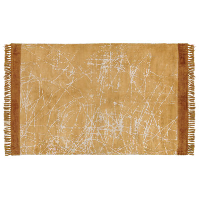 B&Q -  Rug Hanli Orange 140 X 200 Cm Viscose