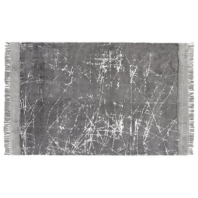 B&Q -  Rug Hanli Grey 140 X 200 Cm Viscose
