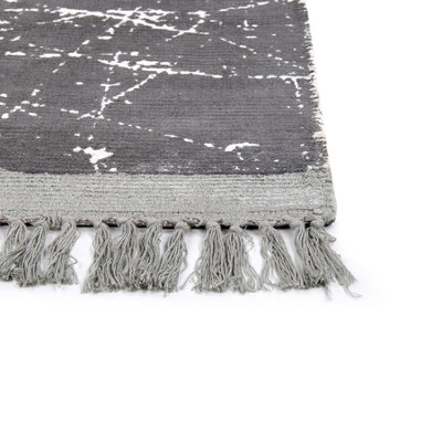 B&Q -  Rug Hanli Grey 160 X 230 Cm Viscose