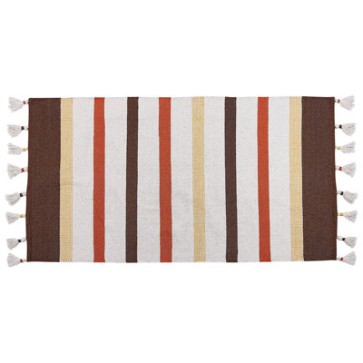 B&Q -  Rug Hisarli Brown 80 X 150 Cm Cotton