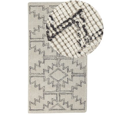 B&Q -  Rug Urla Beige 80 X 150 Cm Wool