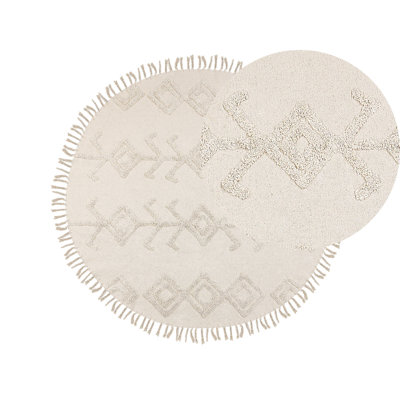 B&Q -  Rug Harran Light Beige 140 Cm Cotton